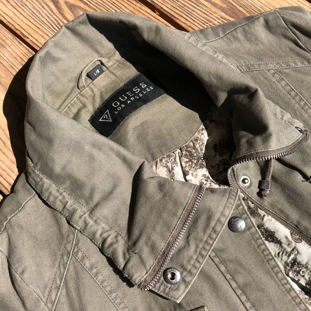 Army Green GUESS Trench Coat Size L